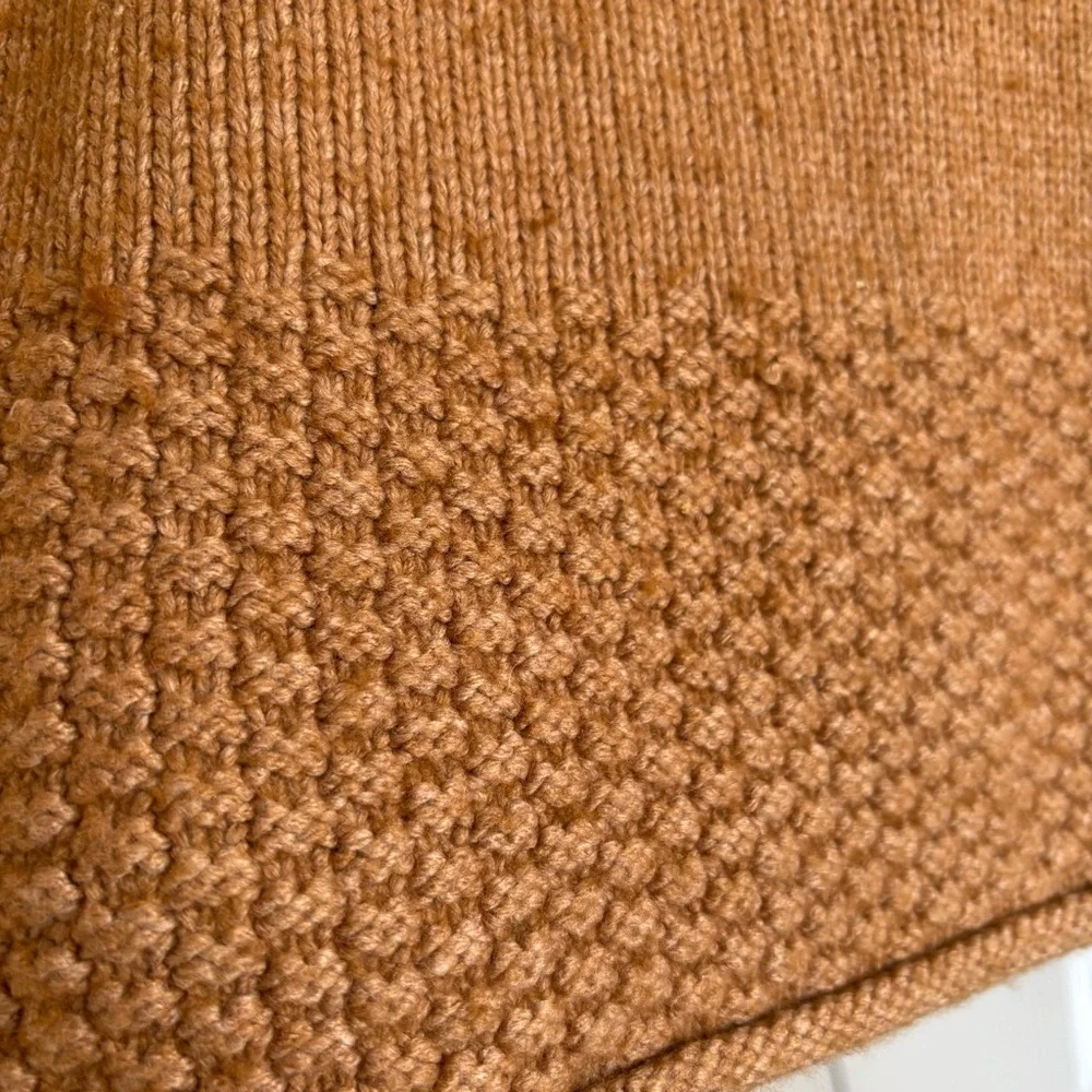 Madewell Sadler Boxy Chunky Turtleneck Wool Sweater Camel Brown‎ XS Fisherman